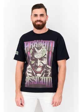 Men Batman Crew Neck Short Sleeve Graphic Print T-Shirt, Black