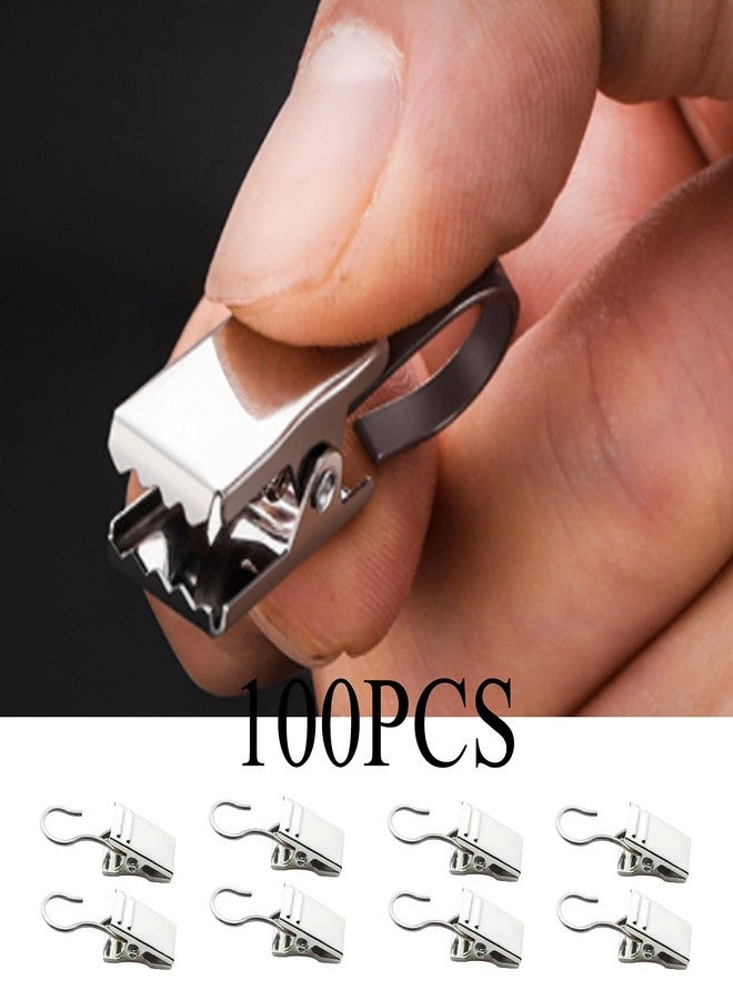 Markeny 100PCS Stainless Steel Metal Clips Silver with Hook for Curtain, Photos, Art Craft Hanger Hanging Clips Home Decoration - Image 4