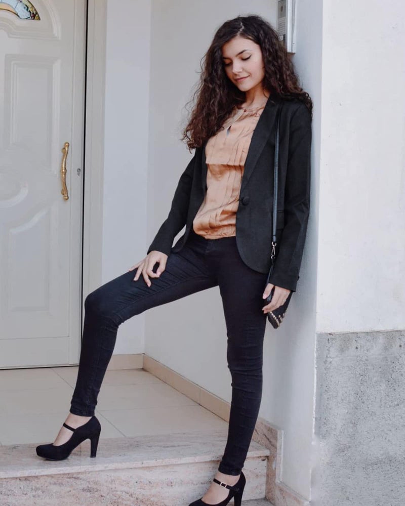 LookbookStore Casual Blazers Long Sleeve Work Office Jackets Blazer Casual Black Notched Lapel Button Work Office Blazer Jacket Suit Womens Blazers for Professional Women Size 16 Size 18 - Image 4