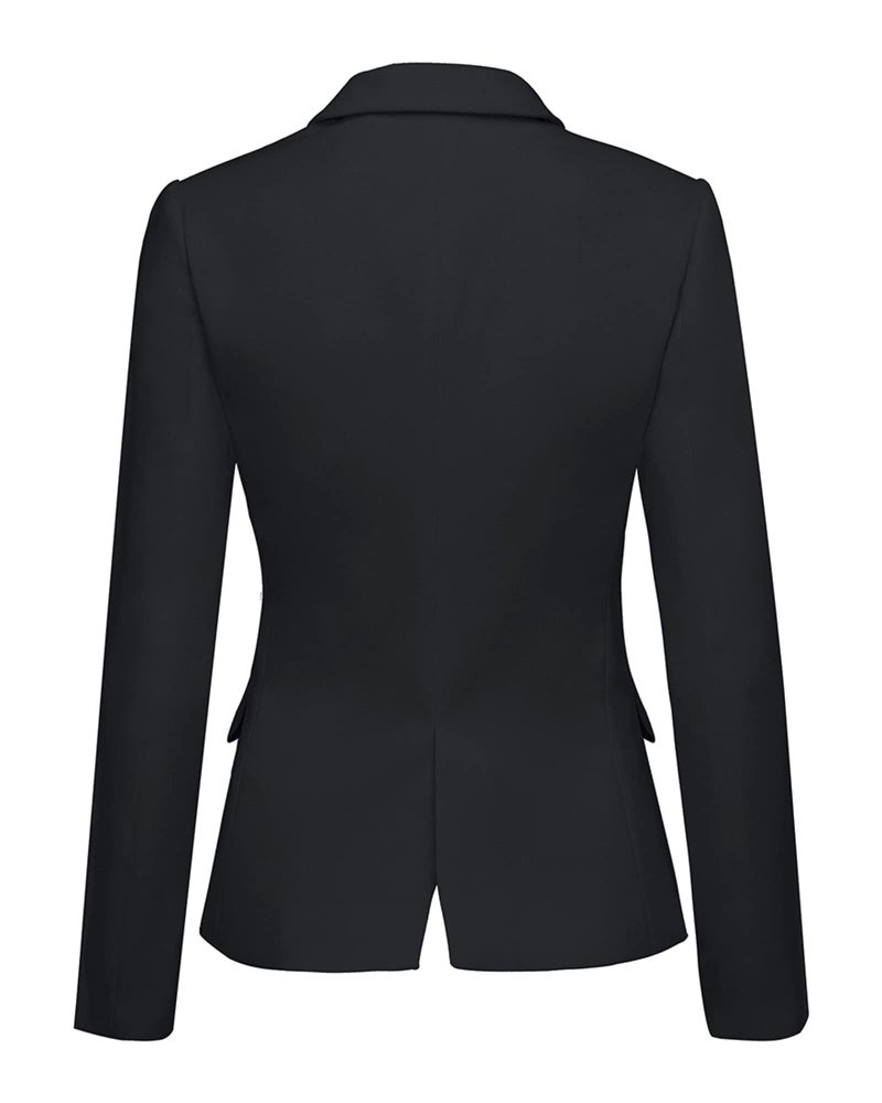 LookbookStore Casual Blazers Long Sleeve Work Office Jackets Blazer Casual Black Notched Lapel Button Work Office Blazer Jacket Suit Womens Blazers for Professional Women Size 16 Size 18 - Image 2