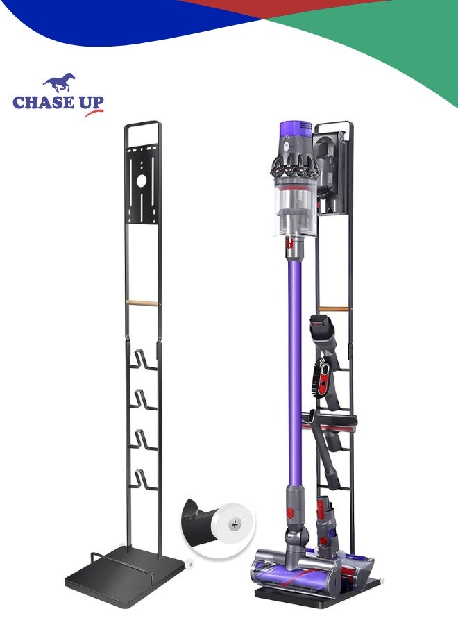 Chase Up Vacuum Cleaner Stand - Vacuum Holder with Wheels for Dyson V15 V11 V10 V8 V7 V6 - Metal Floor Stand Compatible for T30 T20 V12 V11 V10 No Drilling Vacuum Storage Rack (Black) - Image 1