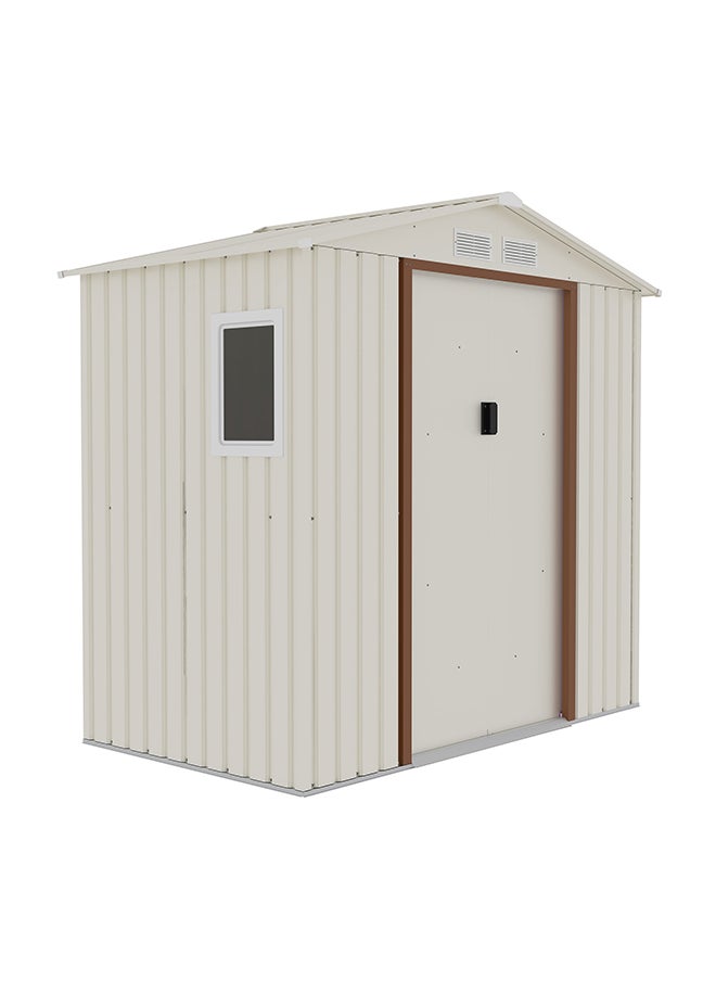 Cameltough - CamelTough Outdoor Metal Storage Shed, 7X4.2 feet, Garden Metal Shed. Perfect for Storing Patio Furniture, Garden Tools. Garage Organizer, Weather Resistant. With warranty. Beige, CT-640 - Image 1