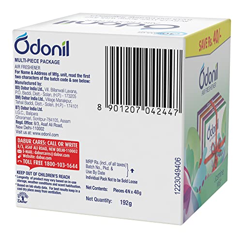 Odonil Bathroom Air Freshener Blocks Mixed Fragrances - 192g (48g, Pack of 4) - Image 5