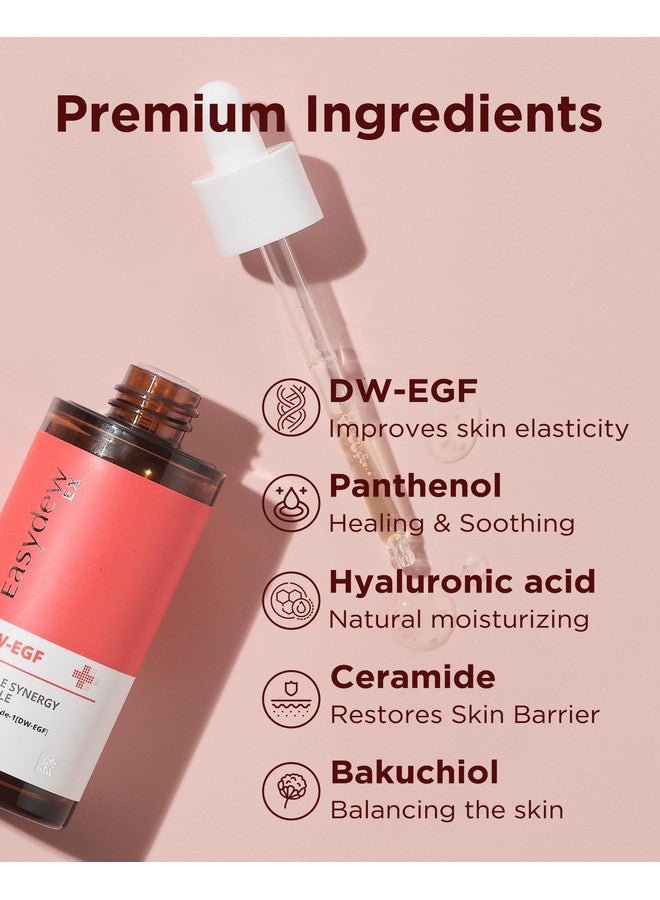 Easydew Dwegf Double Synergy Ampoule Intensive Moisturizing Face Serum With Hyaluronic Acid Ceramide Bakuchiol Firming Moisture Glow Skin For Rough Skin For All Skin Types 1.69 Fl.Oz. - Image 3