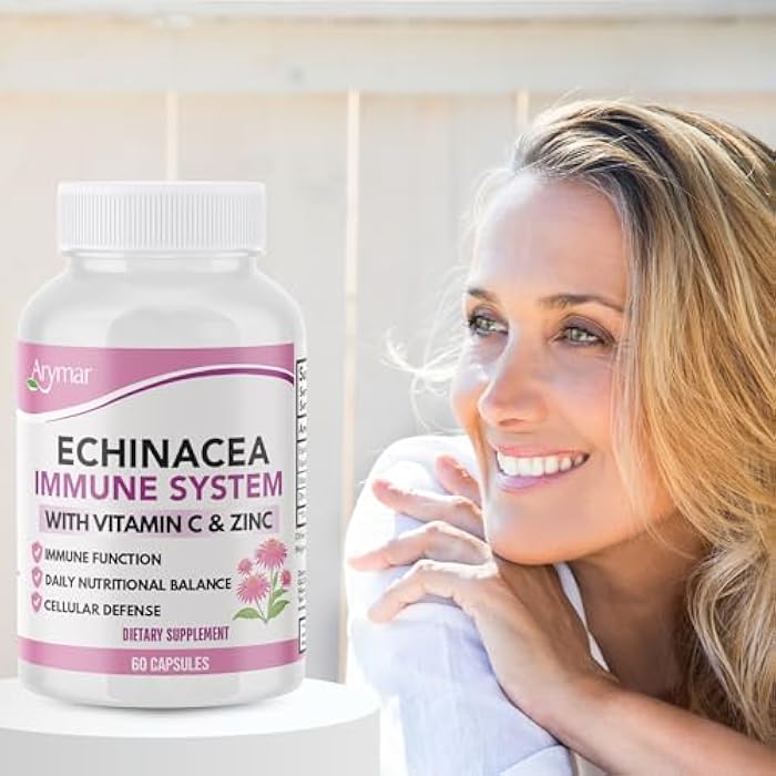 Arymar Echinacea Complex with Vitamin C & Zinc: 3-in-1 Seasonal Formula, Natural Antioxidant Rich Herbal Capsules, 60 Count - Image 4