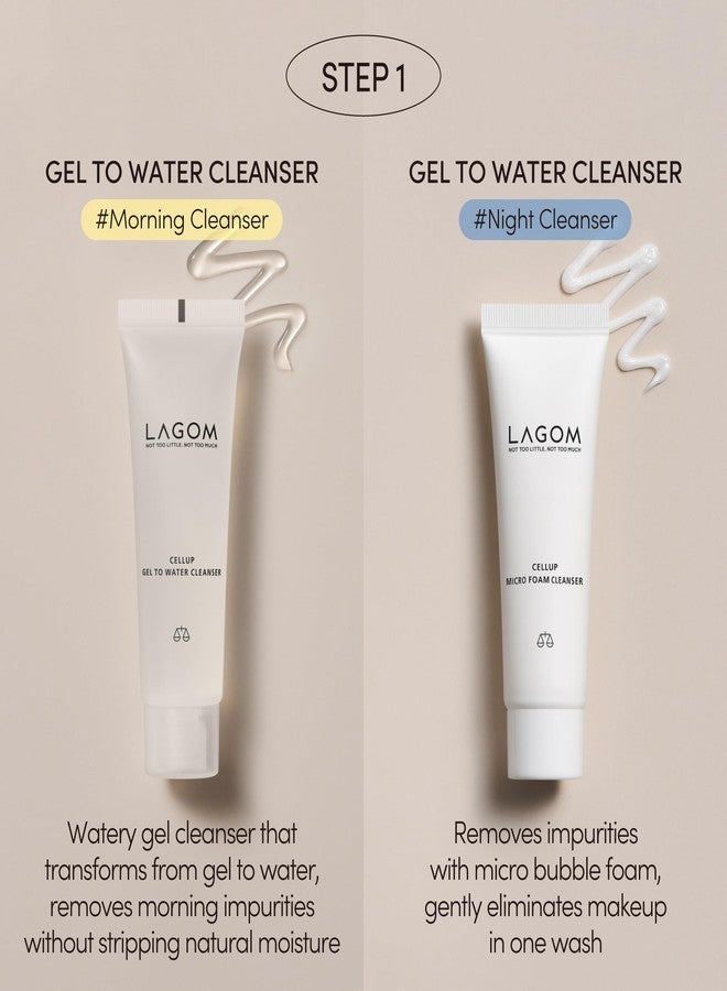 LAGOM Mini 5-Step Travel Kit | Daily Cleansing Skincare Kit, Gel to Water, Micro Foam Cleanser, Niacin Serum, Deep Moisture Cream, Korean Skin Care Trial Kit - Image 3