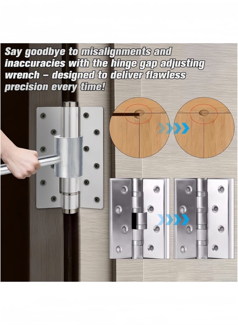 2 Pack Dual Size Door Hinge Adjustment Tool 14–19 and 23–25mm, Door Hinge Repair Tool, Door Gap Adjustment Tool, Door Adjustment Tool, Silver - Image 2