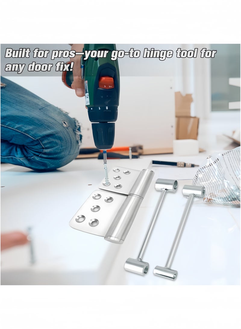 2 Pack Dual Size Door Hinge Adjustment Tool 14–19 and 23–25mm, Door Hinge Repair Tool, Door Gap Adjustment Tool, Door Adjustment Tool, Silver - Image 5
