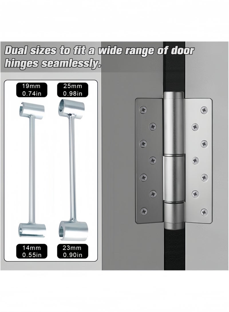 2 Pack Dual Size Door Hinge Adjustment Tool 14–19 and 23–25mm, Door Hinge Repair Tool, Door Gap Adjustment Tool, Door Adjustment Tool, Silver - Image 4