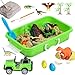AGENTLAN Dinosaur Sensory Bin Dinosaur Dig Sensory Toys with Play Sand for Toddlers Boys and Girls Kids Toys Gift Sand Box for Age 3 4 5 6 7 8 - Image 2
