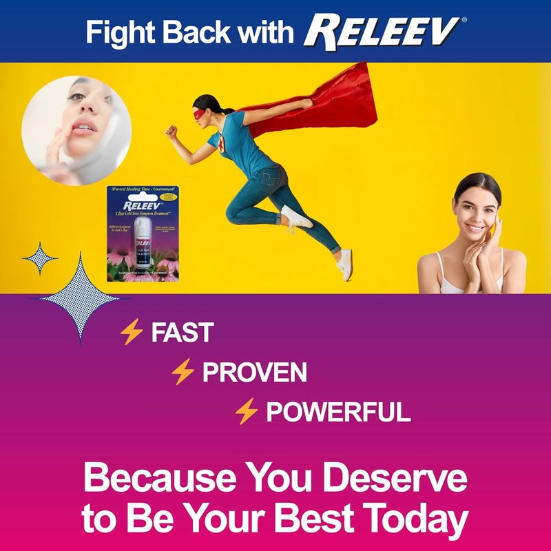 Releev 1-Day Cold Sore Treatment 6 mL – Fast Relief for Fever Blisters, Pain, Tingling & Itching – Soothing Non-Irritating Formula - Image 4