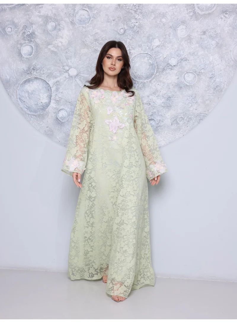 IKKXA Rosé Jardin Jalabiya IK1115 Green