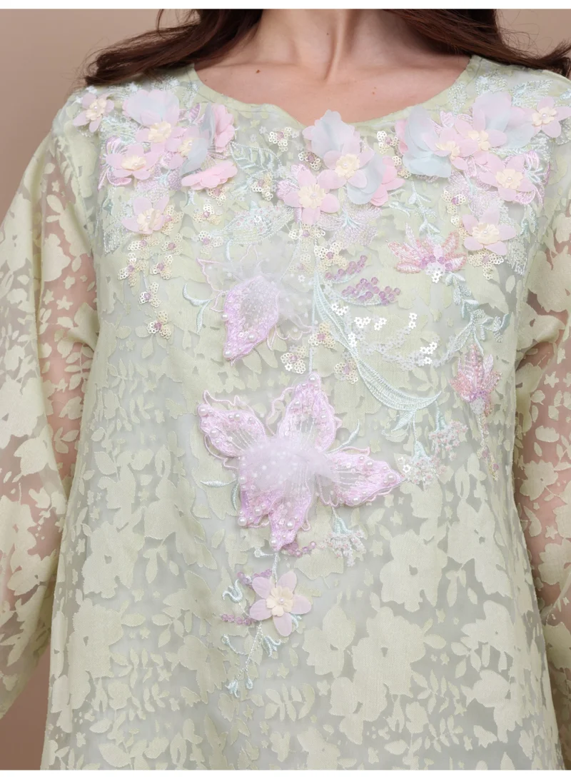 IKKXA Rosé Jardin Jalabiya IK1115 Green