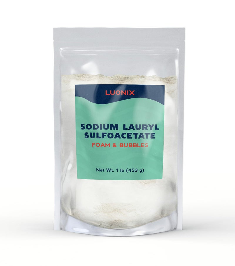 Luonix Sodium Lauryl Sulfoacetate (SLSA) 1 lb, Foam & Bubbles, Gentle on Skin - Image 1