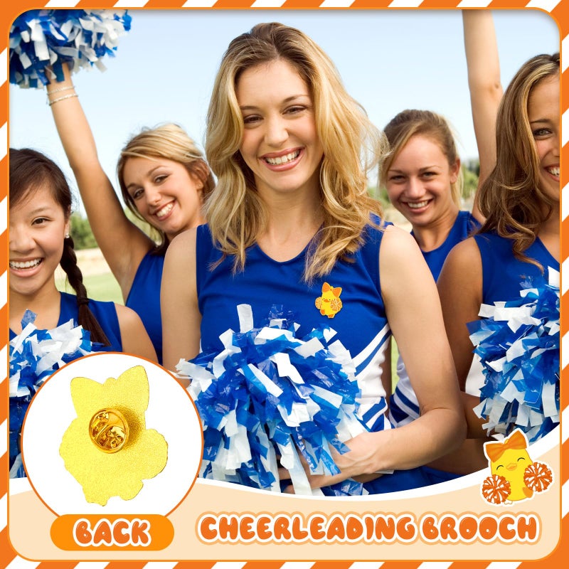 Quelay 24 Pack Cheer Team Gifts Bulk Cheerleader Duck Pins Brooches You've Been Cheer Ducked Tags Team Inspirational Gift Accessories for Teammates (Orange) - Image 3