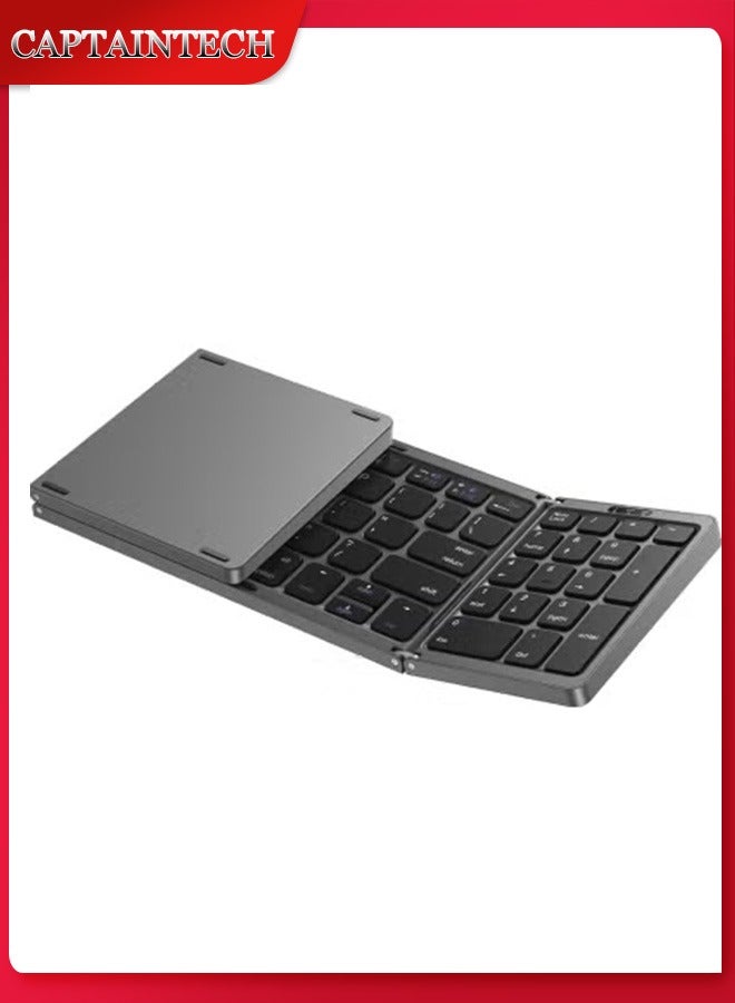 Captaintech 3-in-1 Foldable Bluetooth Keyboard with Number Pad | Rechargeable Wireless Keyboard Compatible with iPad, iPhone, Android, Windows, Mac, Laptop u0026 Tablet - Image 1
