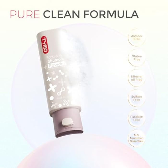 TYMO شامبو TYMO المنظف للنساء والرجال، مسحوق شامبو بصيغة طبيعية لتنظيف عميق، يغذي، لجميع أنواع الشعر، خالي من الكبريتات، يغسل الشعر بالماء، 3.5 أونصة، مكثف ومصلح - زيت الأركان - Image 5