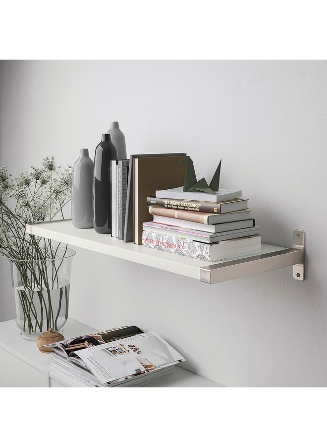 Zaboon Wall shelf, white/nickel-plated, 80x30 cm  - Image 2