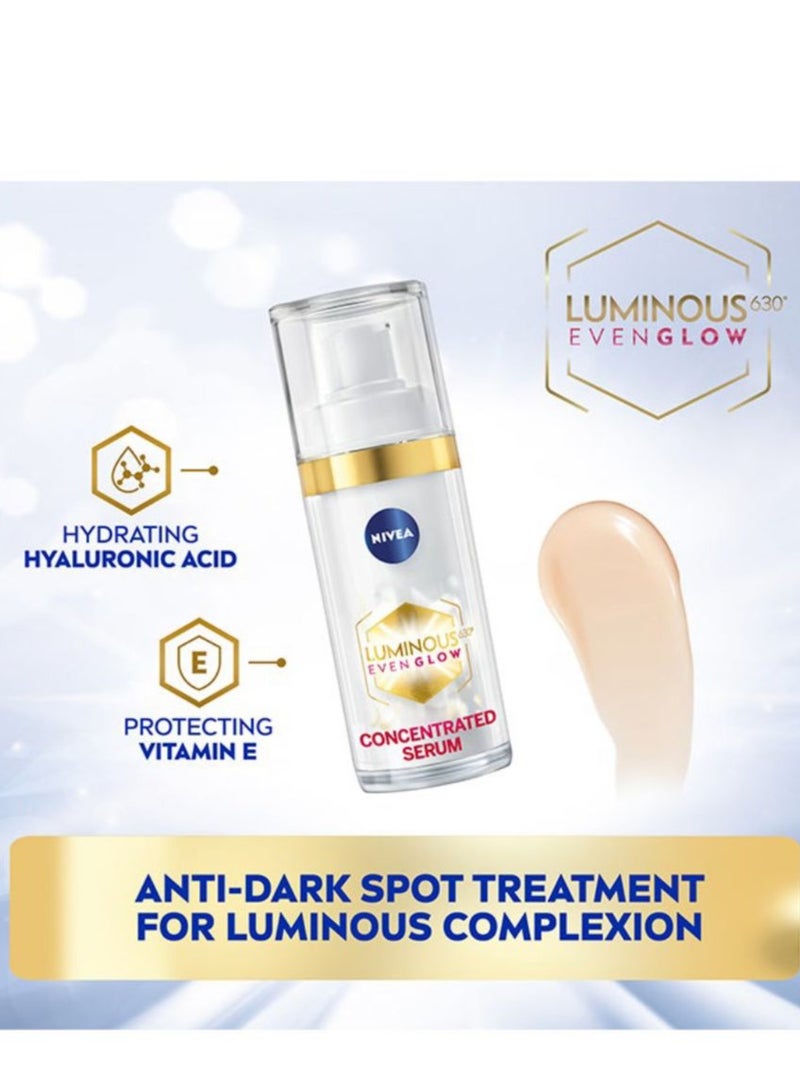 Nivea Luminous 630 Even Glow Concentrated Face Serum Clear 30ml - Image 4