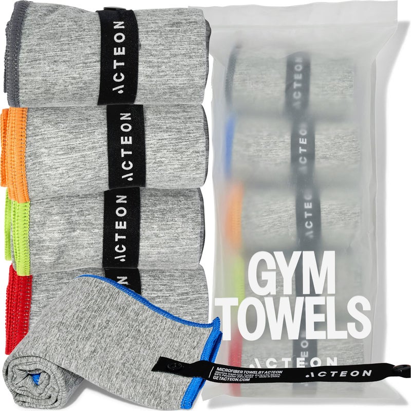 Acteon Microfiber Quick Dry Gym Towel, Silver ION Odor-Free Absorbent Fiber, Fast Drying, Men & Women Workout Gear for Body Sweat, Working Out, Towels - Image 1