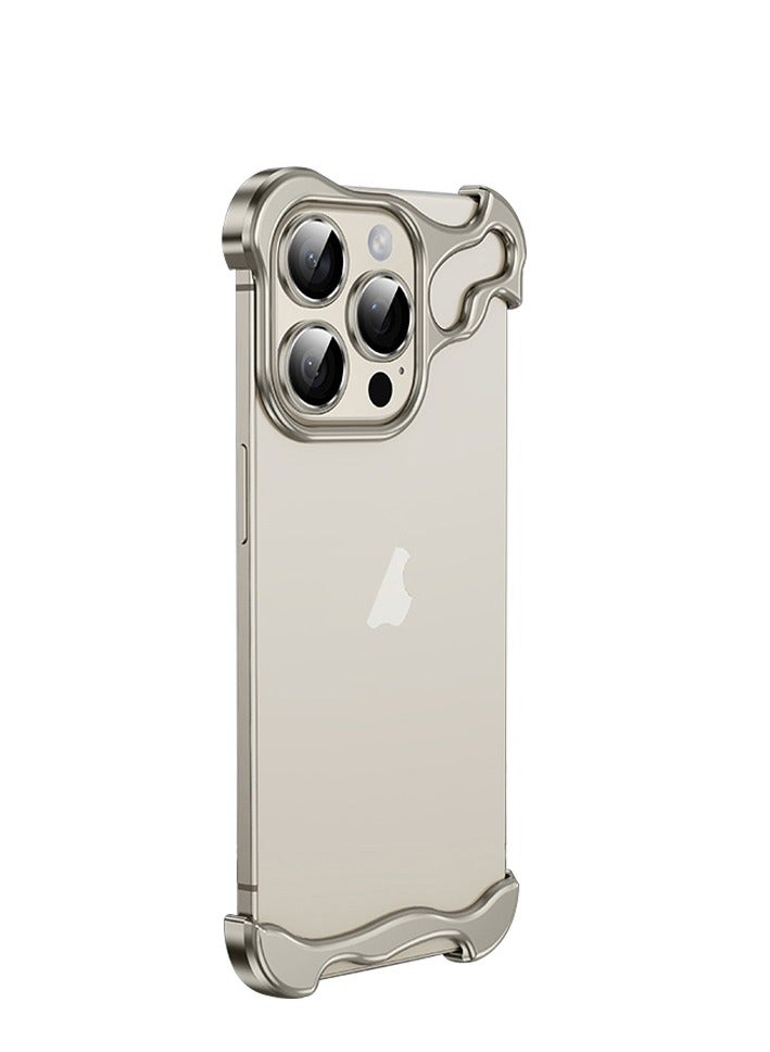 عام حافظة هاتف iPhone 15 Pro Max/15 Pro/15 Plus/15 بإطار معدني حقيقي خالي من الإطار، مع زوايا معدنية، مقاومة للسقوط والصدمات لهواتف 15 Pro Max/15 Pro/15 Plus/15. - Image 1