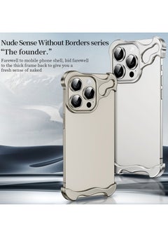 General For iPhone 15promax/15pro/15plus/15 Shaped True Frameless Metal Corner Pad Phone Case Drop Proproof 15Promax/15Pro/15plus/15 Case  - Image 2