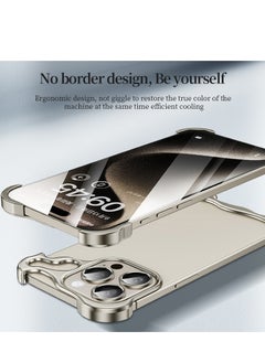 General For iPhone 15promax/15pro/15plus/15 Shaped True Frameless Metal Corner Pad Phone Case Drop Proproof 15Promax/15Pro/15plus/15 Case  - Image 3