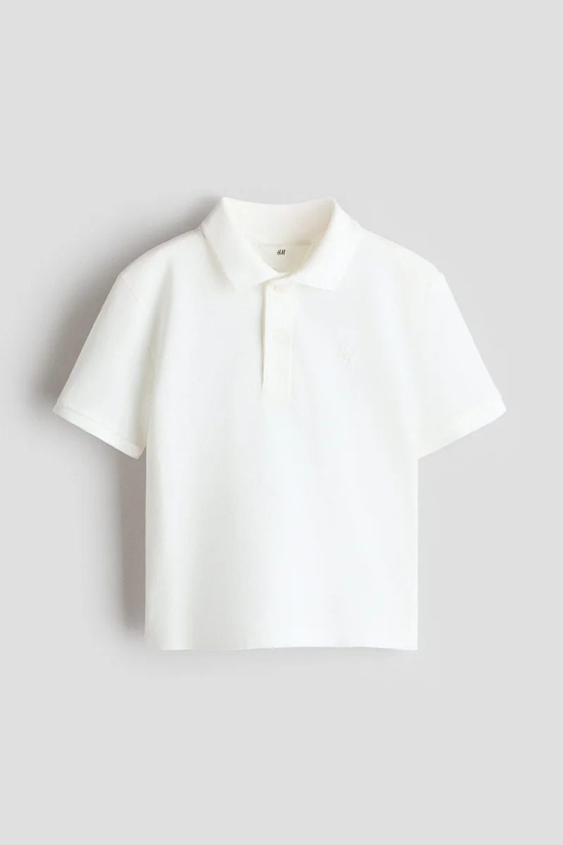 H&M Embroidered-motif piqué polo shirt