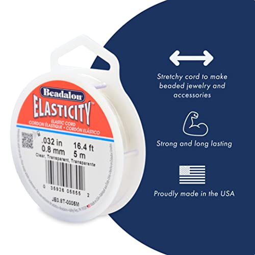 Beadalon Elasticity Stretch Cord, 0.8 mm, Satin Silver, 25 m - Image 4