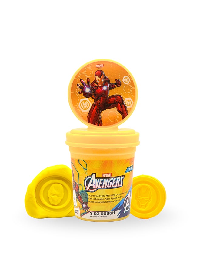 Marvel Iron Man 3OZ Dough with Figure Stamper | Non-Toxic Clay for Kids | Creative Art Toy | Yellow - Image 2