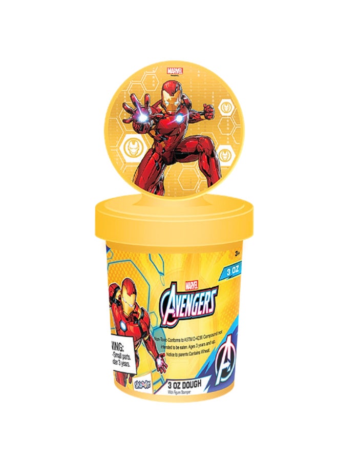 Marvel Iron Man 3OZ Dough with Figure Stamper | Non-Toxic Clay for Kids | Creative Art Toy | Yellow - Image 1