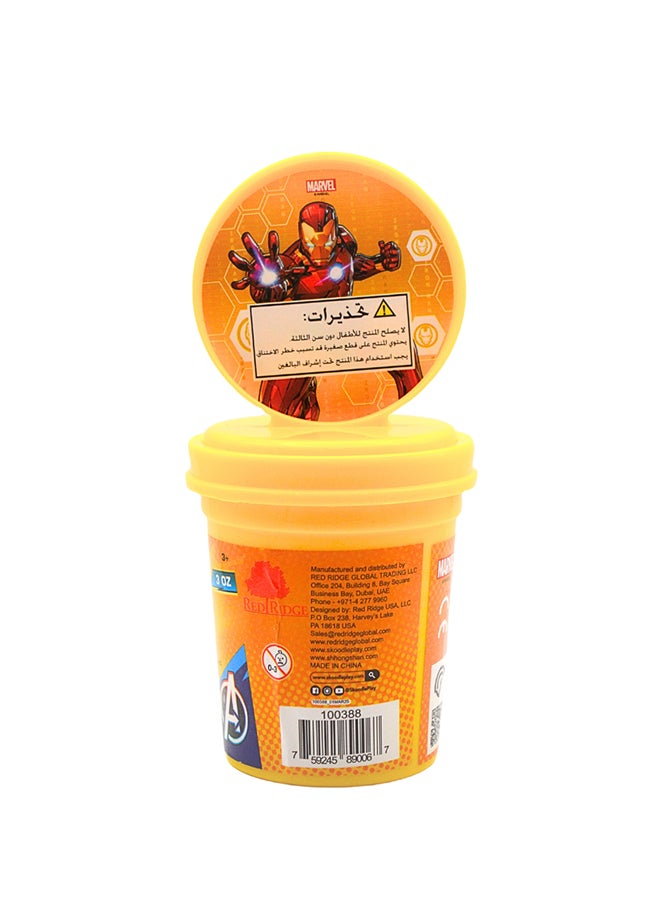 Marvel Iron Man 3OZ Dough with Figure Stamper | Non-Toxic Clay for Kids | Creative Art Toy | Yellow - Image 3