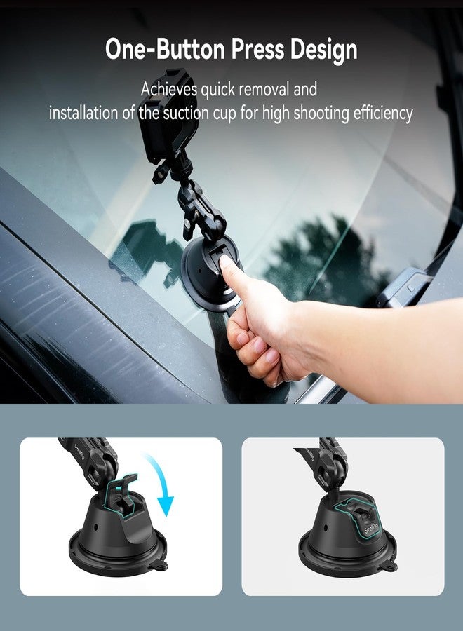 SMALLRIG Double-Layer Suction Cup Mount for GoPro Hero 11/10 / 9, for DJI Osmo Action/Procket, for Insta360 X3, Double Ball Head Support 360° Rotation, Mount on Car Windshield or Window SC-1K - 4193 - Image 4