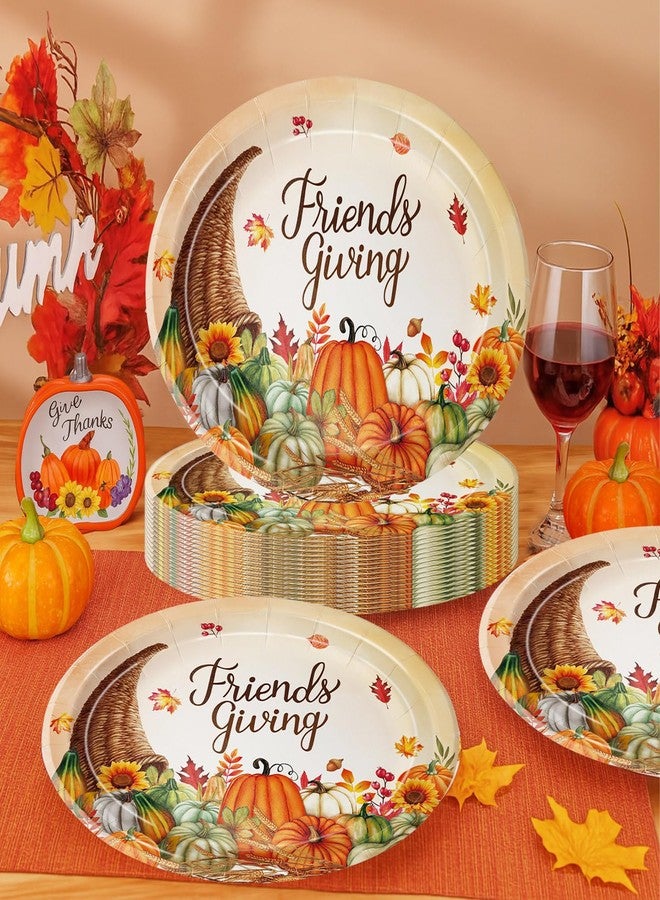 Oigco Friendsgiving Oval Paper Plates 25 Pcs 9" x 11" Large Thanksgiving Disposable Dinner Platters, Autumn Fall Harvest Party Supply Thanksgiving Decor - Image 5