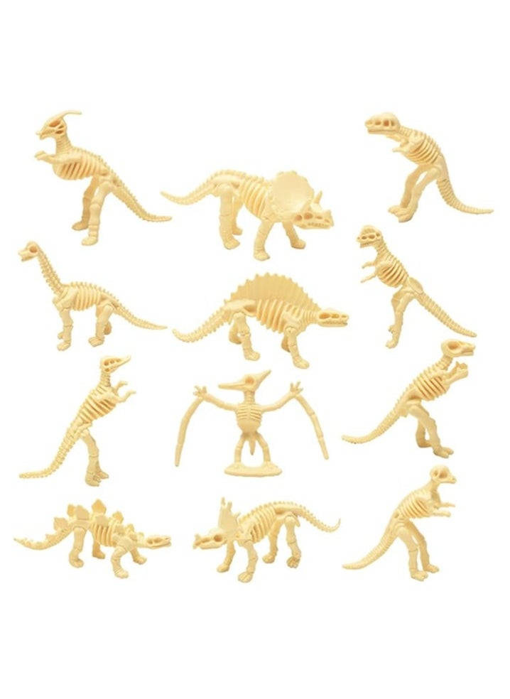 RATSAW 12Pcs Dinosaur Fossil Skeleton Assorted Dino Bones for Science Play Dino Sand Dig Party Favor Decorations and Stocking Stuffer  - Image 1