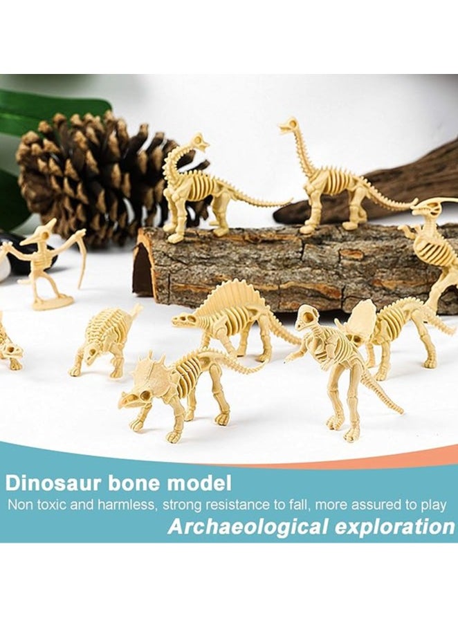 RATSAW - 12Pcs Dinosaur Fossil Skeleton Assorted Dino Bones for Science Play Dino Sand Dig Party Favor Decorations and Stocking Stuffer - Image 1