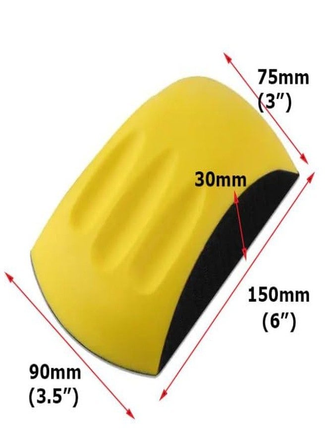 VELTRIX 6 Inch Mouse Shape Hand Sanding Pad | Hook and Loop Nylon Foam Sand Block for Wood, Furniture Restoration, Car Body Work | 150mm Round Disc Holder - Sandpaper Polishing Grinding - Image 2
