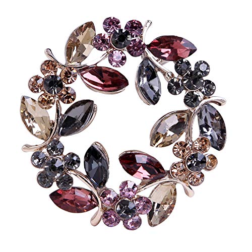 CUFTS Colours Crystal Brooch Pins Rhinestone Brooches Jewelry Gift for Women Girls (Colour Brooch 2) - Image 1