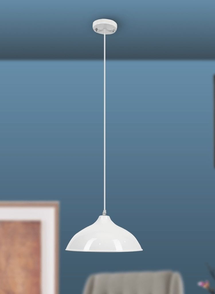 El Rawda Lighting Indo Ceiling Lamp - Single | modern decorative LED E27 pendant light ceiling lamp hanging | suitable for any room | Color: White | Size: 70x29 cm - Image 2