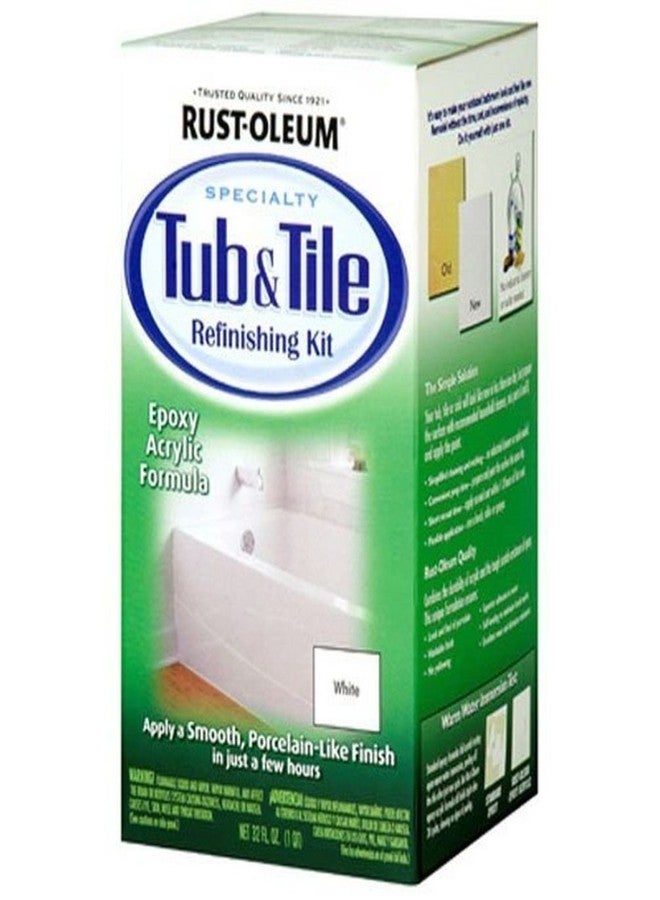 Rust-Oleum 7860519 Tub And Tile Refinishing 2-Part Kit, White 32 Fl Oz (Pack of 1) - Image 1
