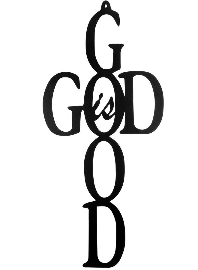 Hotop God is Good Black Cross Metal Wall Art Hanging Sign Nice Religious Decor Present for Home Wall Decoration in Family Office (Metal, 8.67 x 13.77 Inch) - Image 1