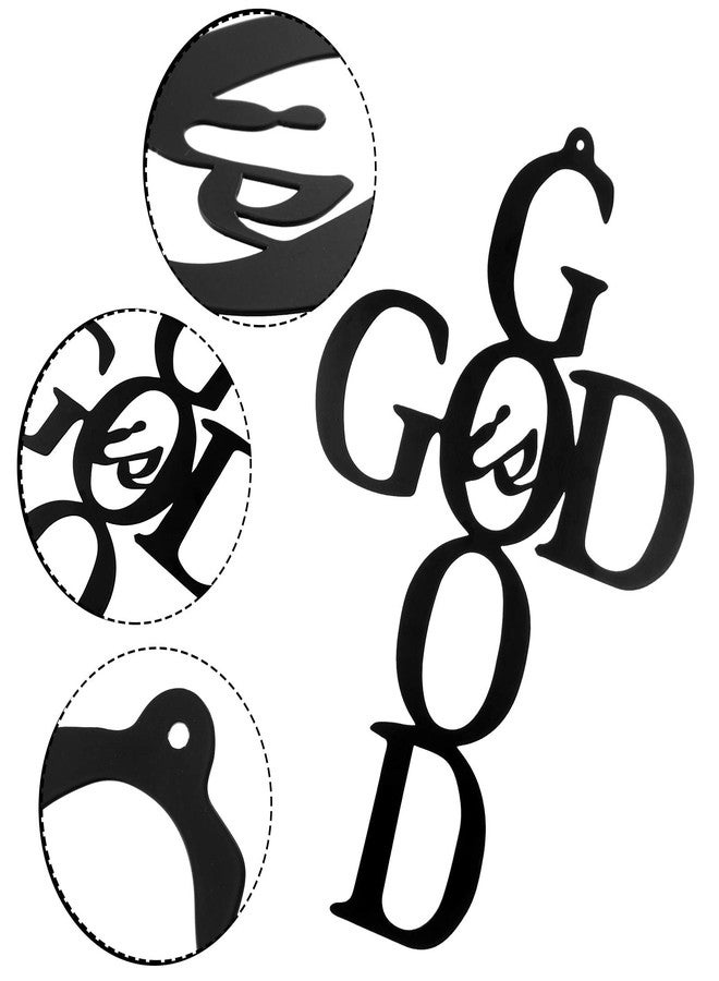 Hotop God is Good Black Cross Metal Wall Art Hanging Sign Nice Religious Decor Present for Home Wall Decoration in Family Office (Metal, 8.67 x 13.77 Inch) - Image 2