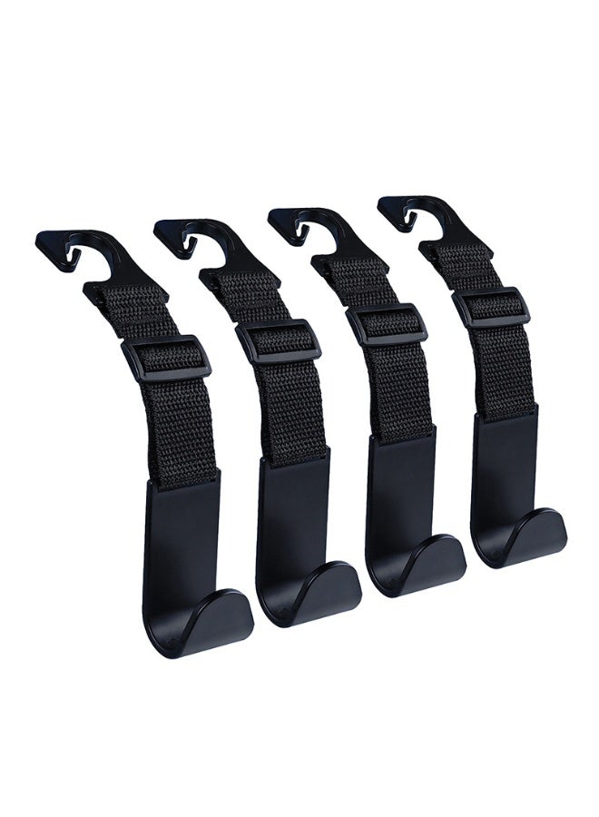 خطاف حزام مسند الرأس لمقعد السيارة، خطاف متعدد الوظائف قابل للتمدد والتعديل، مجموعة خطافات متينة لتنظيم سيارتك (4 قطع). - Image 1