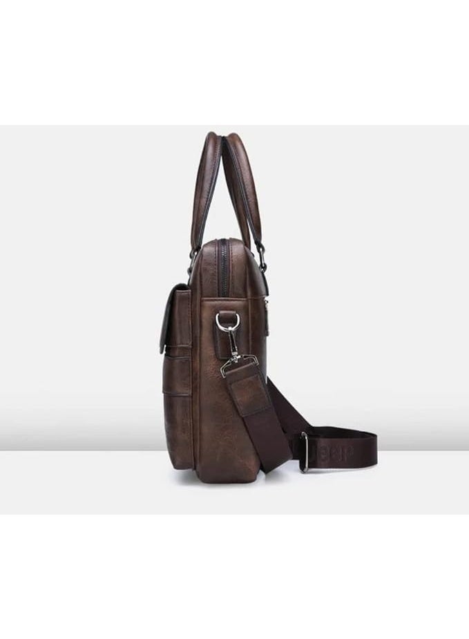 Jeep Buluo Men's Pocket Bag - Brown - Laptop Bags - Image 3