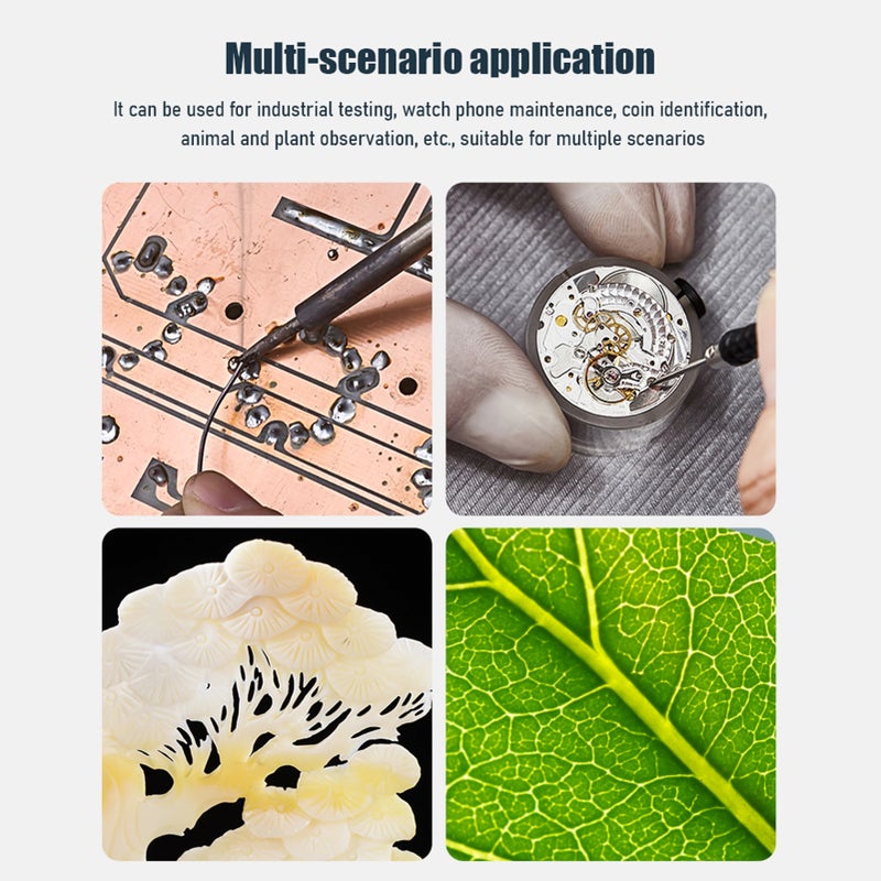 Digital Microscope 10.1 Inch Large IPS Screen True Color High Resolution - Dual Light Sources Observation Tool for Adults Circuit Board Repair Coin Plant Observation - Image 3