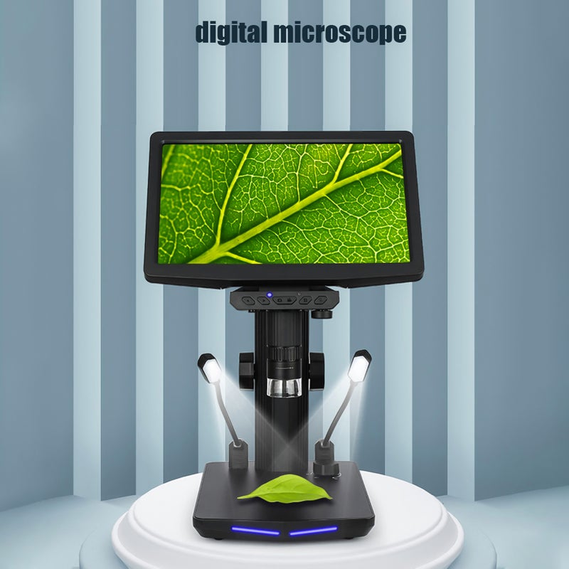 Digital Microscope 10.1 Inch Large IPS Screen True Color High Resolution - Dual Light Sources Observation Tool for Adults Circuit Board Repair Coin Plant Observation - Image 5