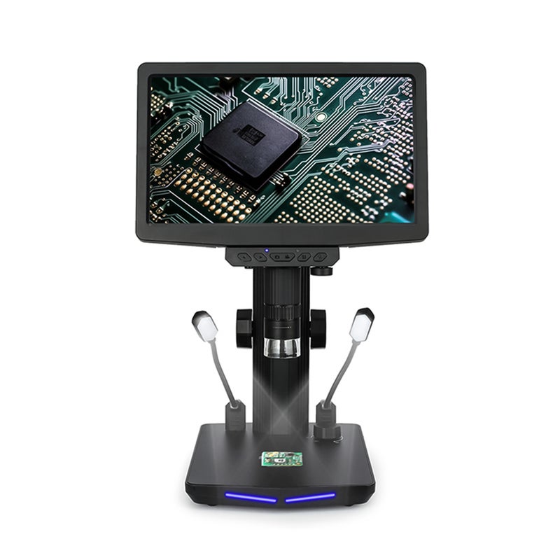 Digital Microscope 10.1 Inch Large IPS Screen True Color High Resolution - Dual Light Sources Observation Tool for Adults Circuit Board Repair Coin Plant Observation - Image 1