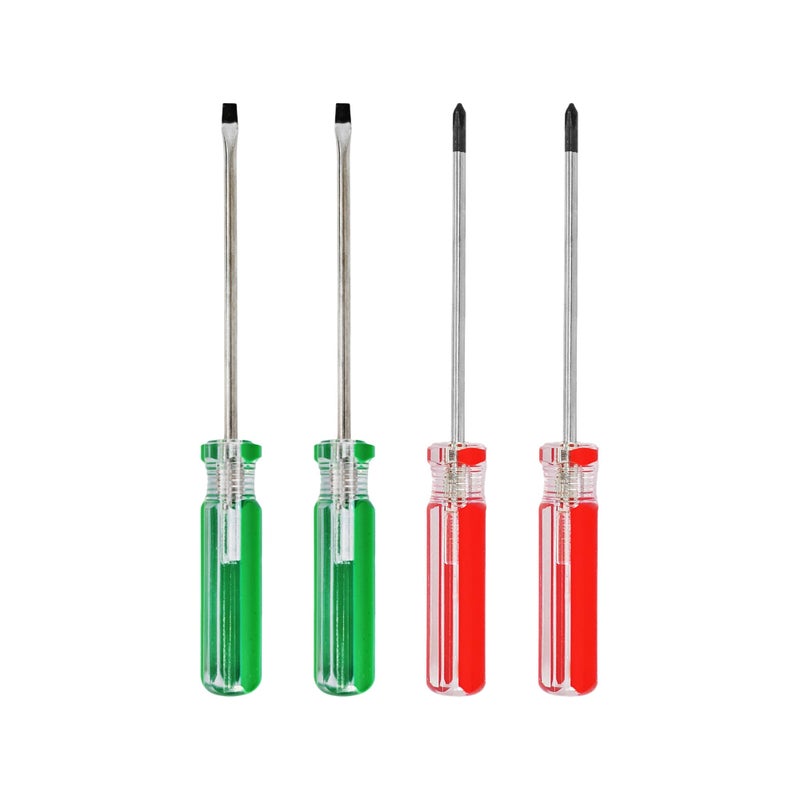 AUXBC 4Pcs 3mm Magnetic Screwdriver Set, Phillips and Slotted Head Tips with 3 inch Steel Shaft, Professional Hand Tools for Computer Electronics Home Repair - Image 1