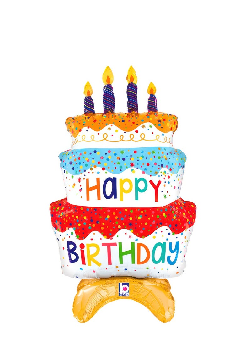 Betallic 29" Foil Balloon Standup Birthday Cake - Image 1