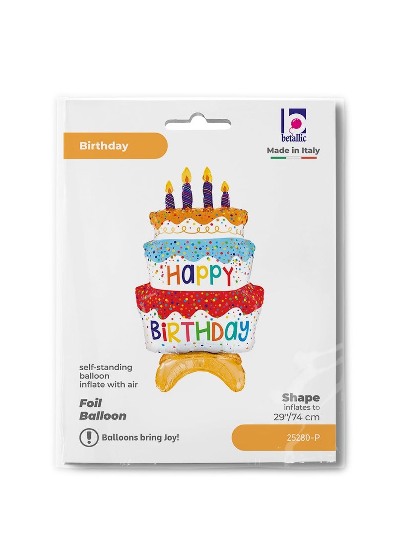 Betallic 29" Foil Balloon Standup Birthday Cake - Image 3